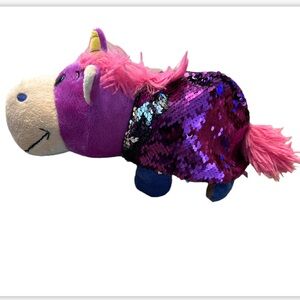 FlipaZoo Regan Unicorn Ely Giraffe 12" Reversible Stuffed Plush Sequin Pet